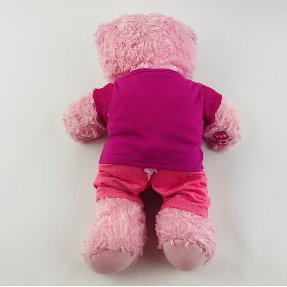 Build A Bear Plush Teddy Pink Soft Heart Nose Stuffed Animal Kitty White Scruffy - Picture 3 of 11